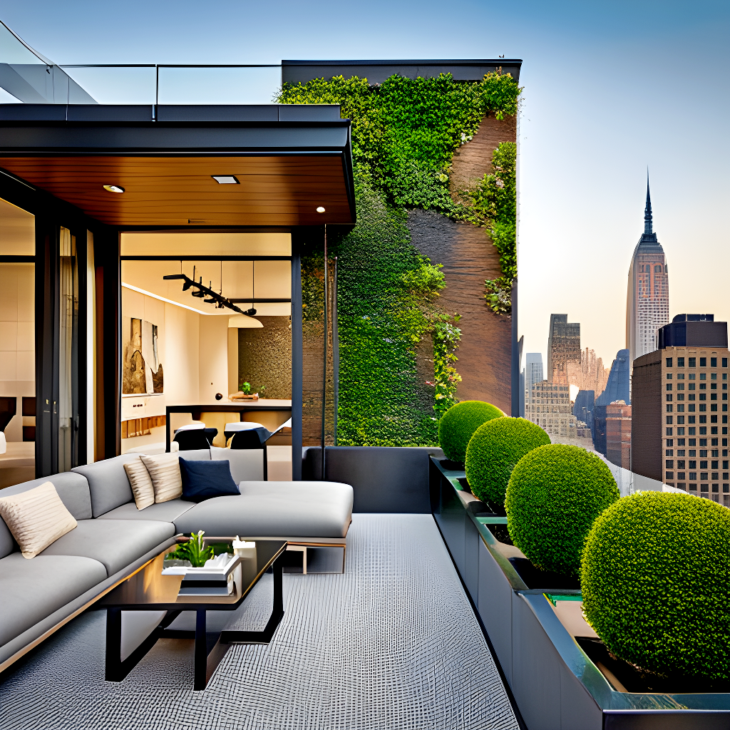 Manhattan style rooftop - balcony garden - Option 17